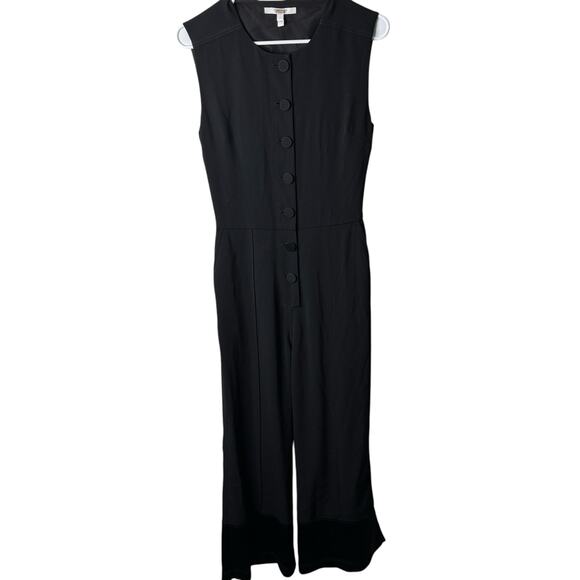 Derek Lam Black Jumpsuit Cut-Out Back Satin Hemline Evening Wear Size 4 and 6 - Picture 9 of 14